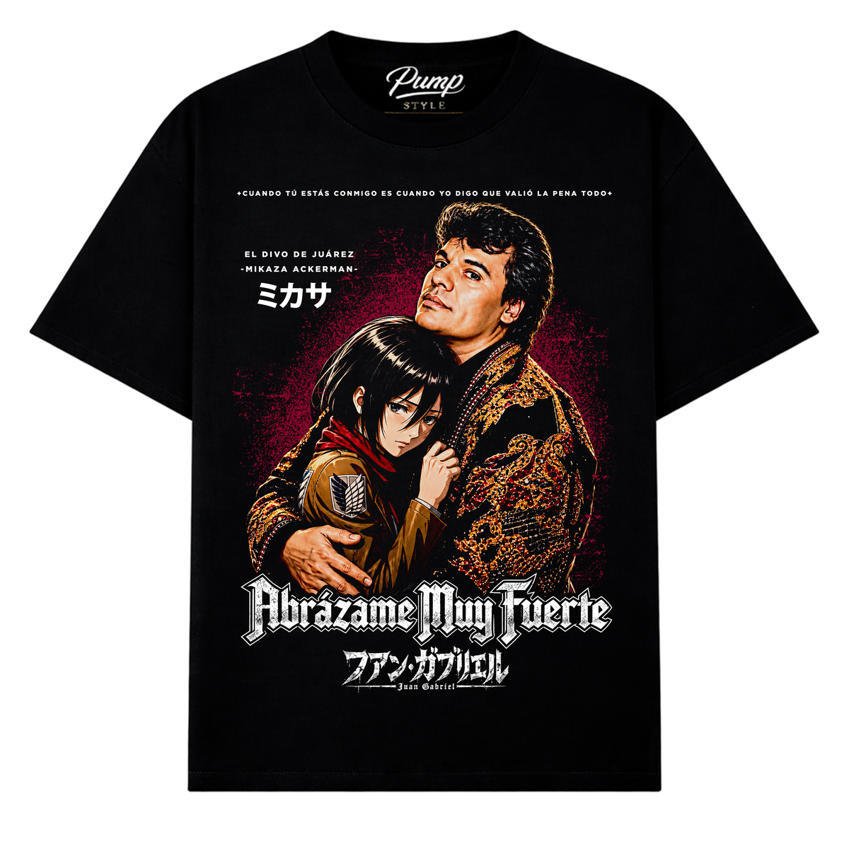 ABRÁZAME MUY FUERTE X MIKASA T-SHIRT