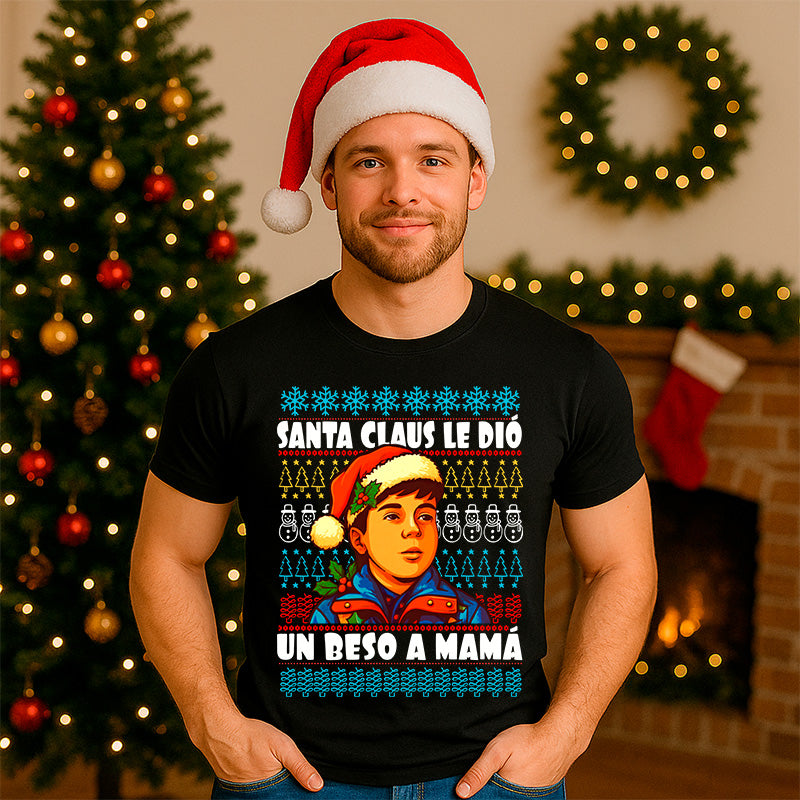 Playeras de Santa Claus besas a mamá